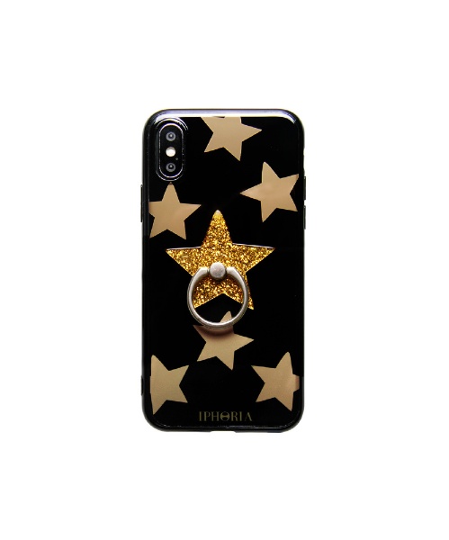 Happy Black Stars for iPhone X XS　ハッピーブラックスターズ 16211
