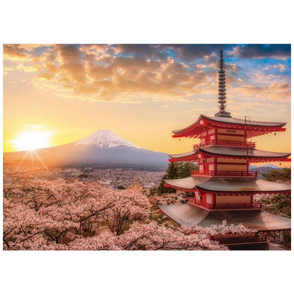 ジグソーパズル 05-1023 春暁の富士山と桜（山梨）（500ピース）