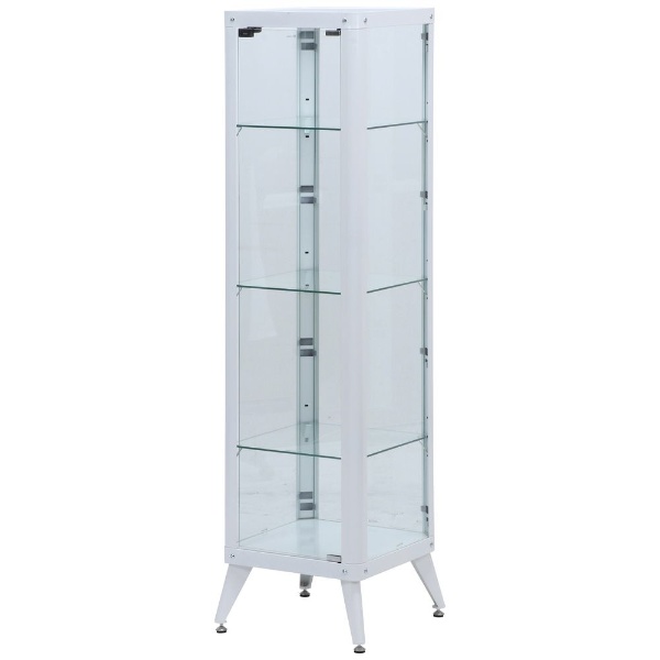 ガラスコレクションケース 4段 ホワイト（高さ160cm） 98843