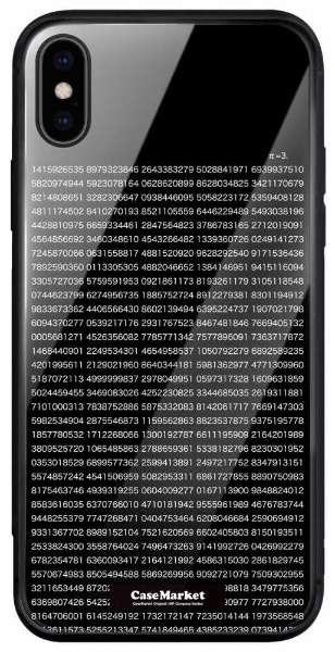 CaseMarket 背面強化ガラス 背面ケース apple iPhone XS (iPhoneXS) 円周率 グラフィックス ダイアリー 2043 iPhoneXS-BCM2G2043-78